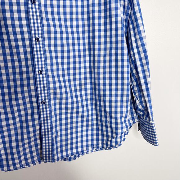 Robert Graham Men XL Blue White Check Plaid Button Down Shirt Classic Fit Cotton - Picture 5 of 8